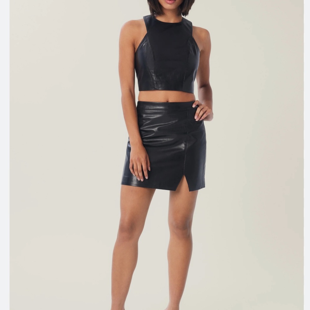 NWOT, Loveriche faux leather skirt size S